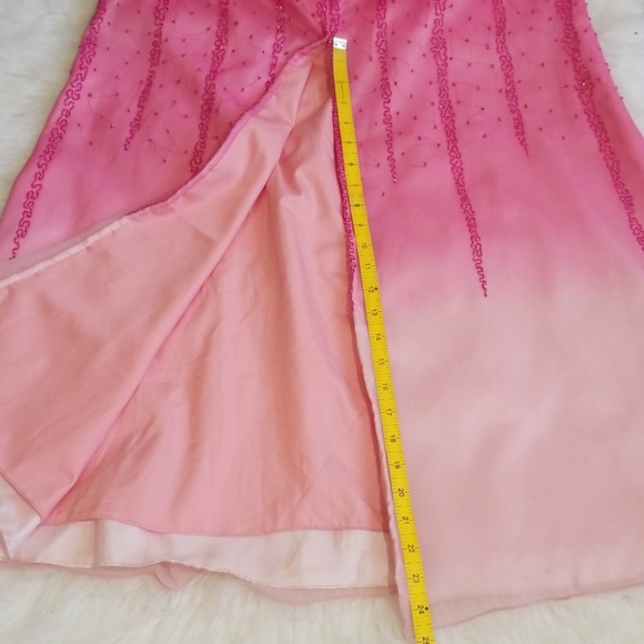 Special occasion Prom Strapless Pink Beaded Dress. M - Picture 5 of 8